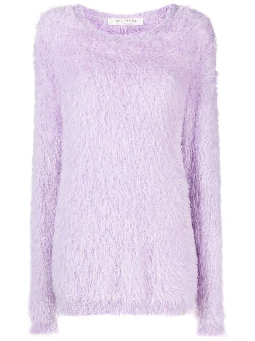 Feather-textured pullover jumper - Purple