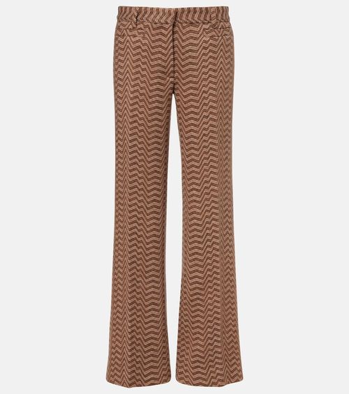 Zigzag low-rise bootcut pants