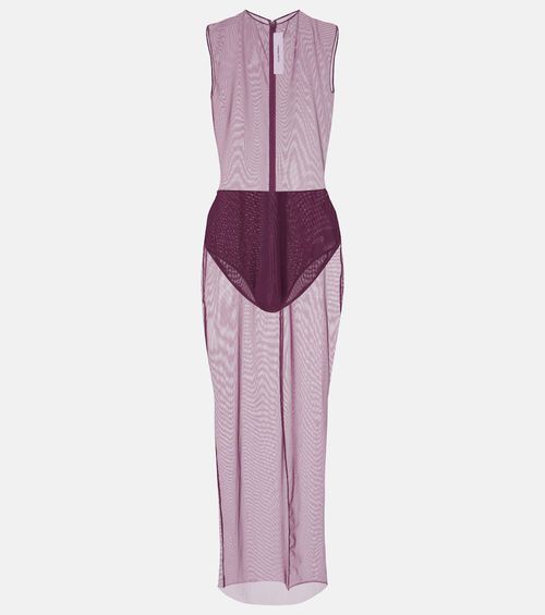 Sheer mesh midi dress