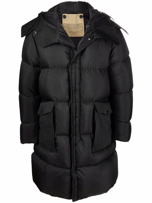 Hooded puffer coat - Black