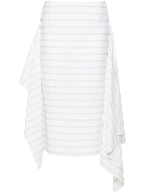 Striped poplin skirt - Green