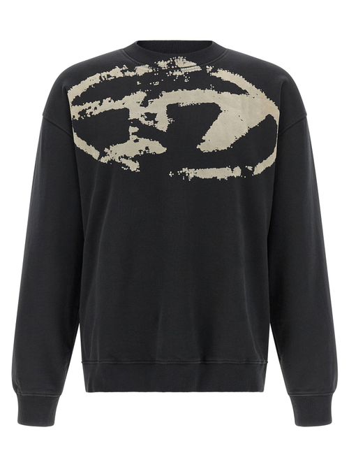Flocked Logo Sweatshirt — black