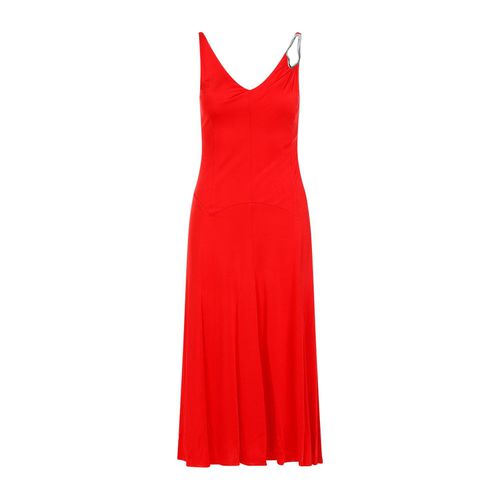 Pleated A-line Midi Dress