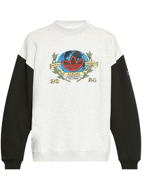 Embroidered-logo sweatshirt - White
