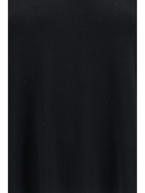 Merino Wool Polo Collar Sweater — Black