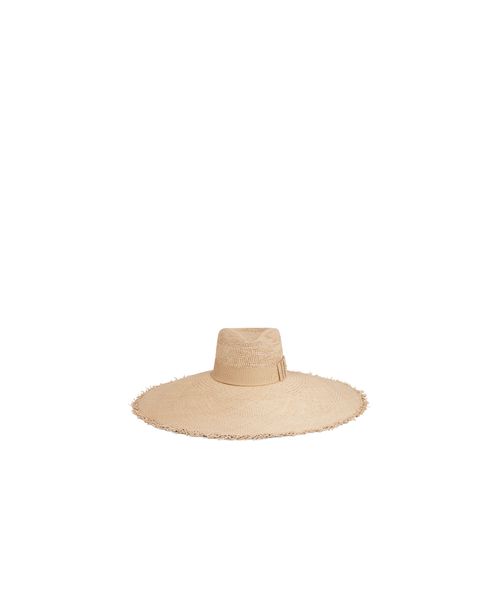 Wide-brimmed triomphe hat in straw