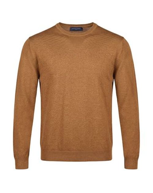 Man Sweater Camel Size XL Merino Wool