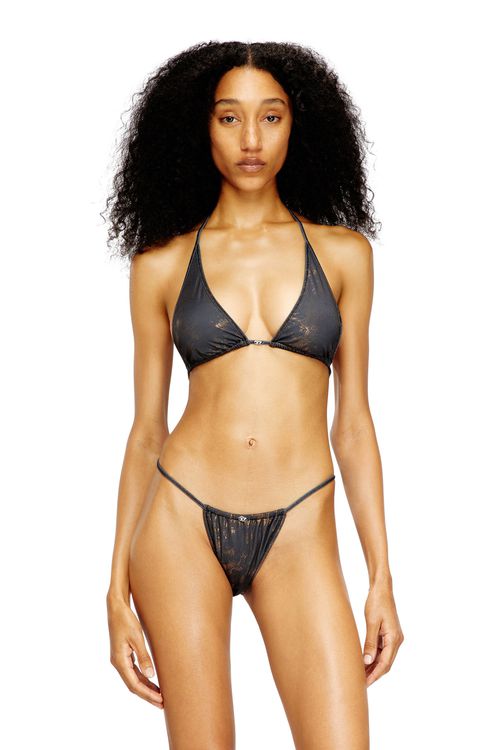 Bikini top with metallic finish - Bras - Woman - Grey