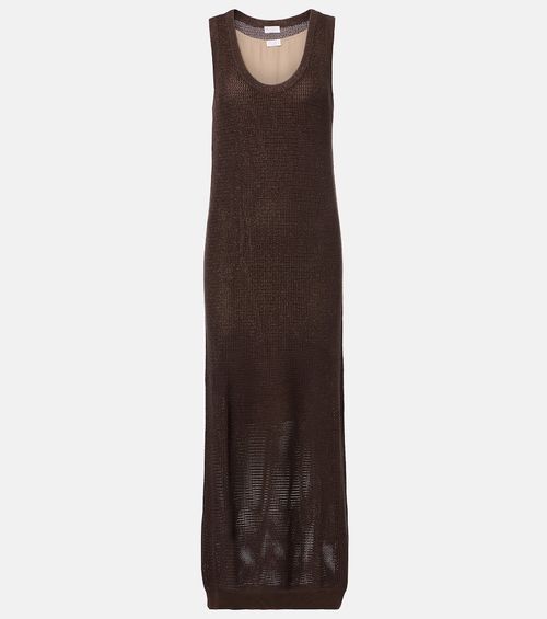 Open-knit cotton-blend maxi dress