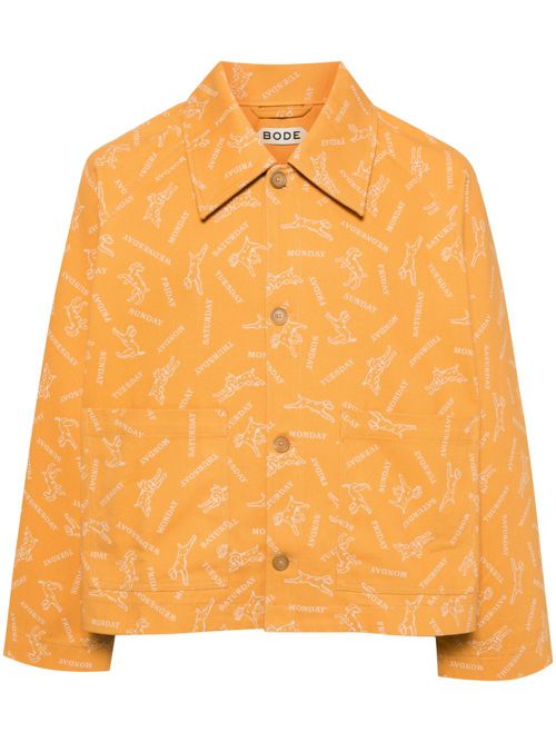 Pooch cotton shirt jacket - Yellow