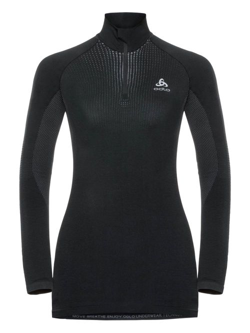 Perforated high-neck top - Black