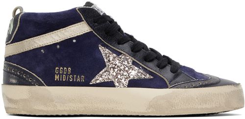 Golden Goose Navy Mid Star Sneakers