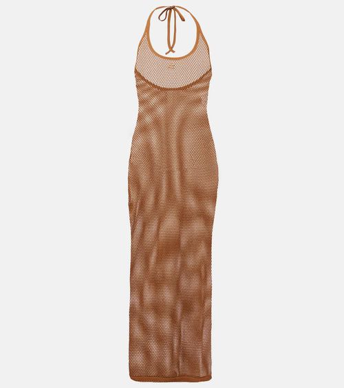 Courrèges Sheer cotton mesh midi dress