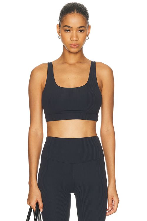 Splits59 Airweight Rib Sports Bra in Black - Black. M also in L