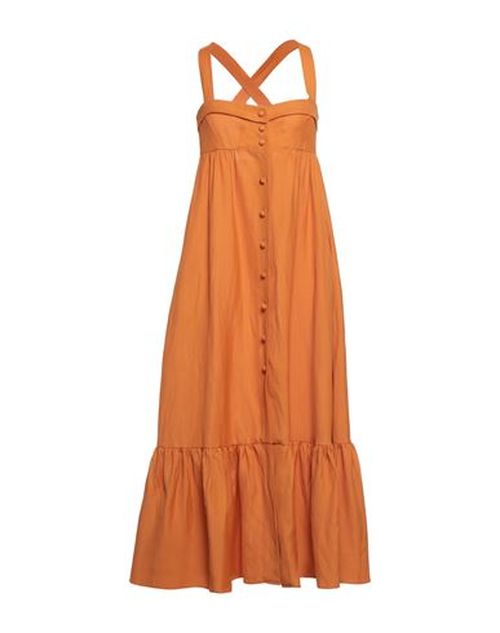 Woman Maxi dress Orange Size 10 Viscose, Linen