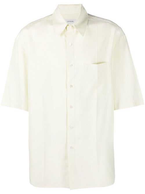 Short-sleeve silk polo shirt - Yellow