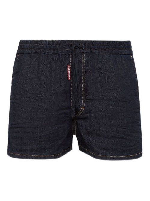 DSQUARED2 logo-tag denim shorts - Blue