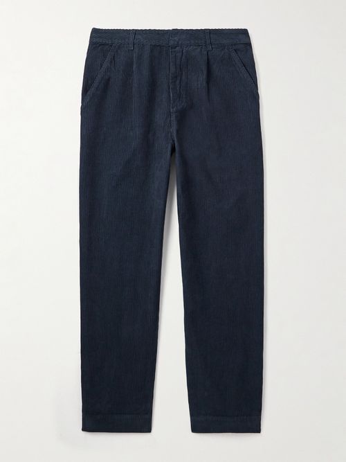 Men - Signal Straight-Leg Pleated Cotton-Corduroy Trousers