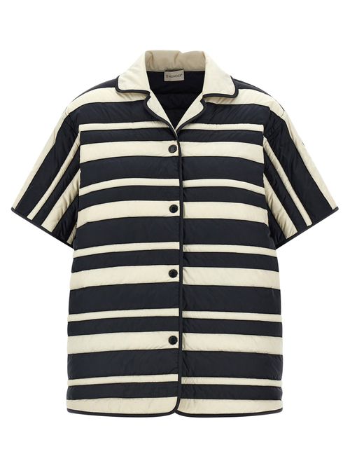 Striped Padded Shirt — Navy