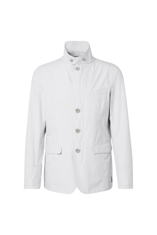 High-Neck Nylon Jacket — White