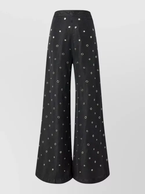 Pinko - high waist wide leg embellished trouser