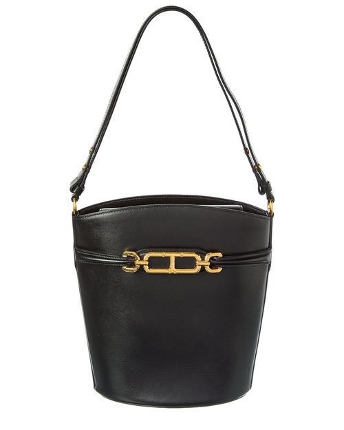 Logo Medium Leather Bucket Bag