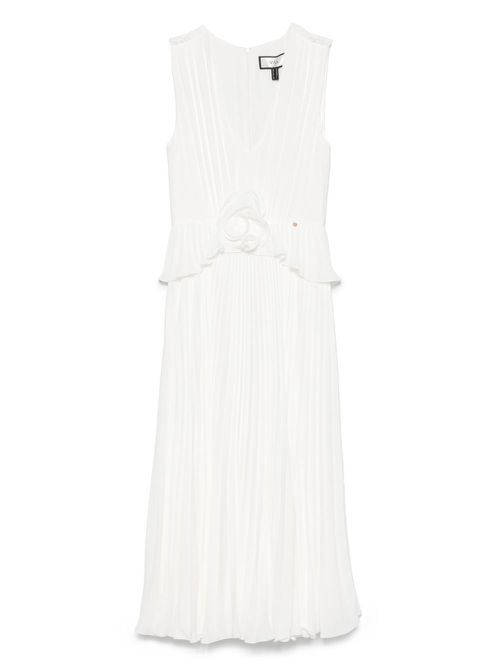 NISSA floral-appliqué gown - White