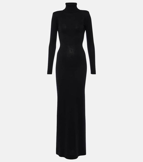 Cashmere turtleneck maxi dress