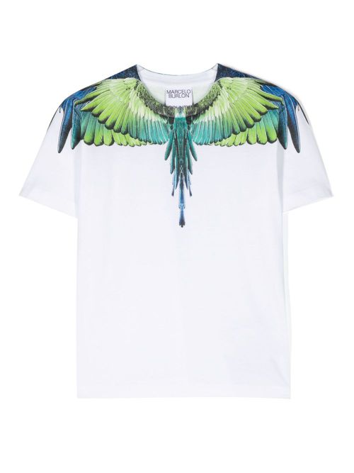 Wings-print organic-cotton T-shirt - White
