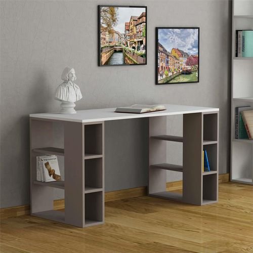 Colmar' Modern Desk with Bookshelf Legs 140cm