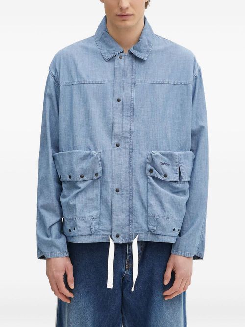 Cotton-blend shirt jacket - Blue