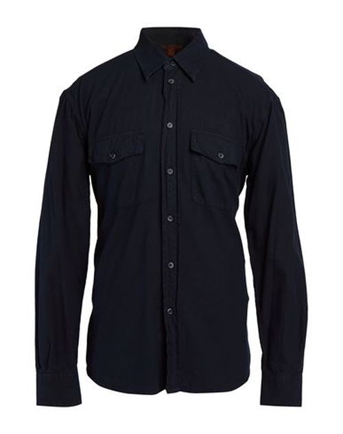 Man Shirt Midnight blue Size 44 Cotton