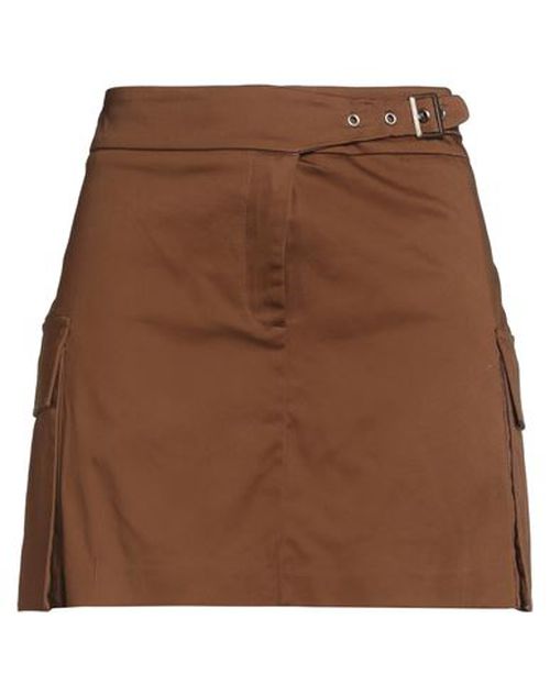 Woman Mini skirt Brown Size 6 Cotton, Elastane