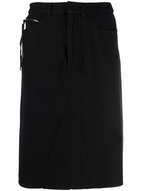 2000s high-waisted straight skirt - Black