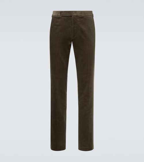 Cotton corduroy slim pants