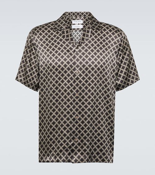 Roberto printed silk bowling shirt