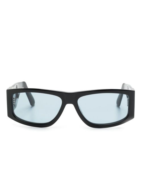 Logo-engraved rectangle-frame sunglasses - Black
