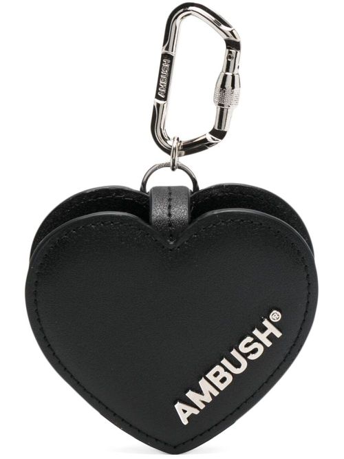 Heart leather AirPods case - Black