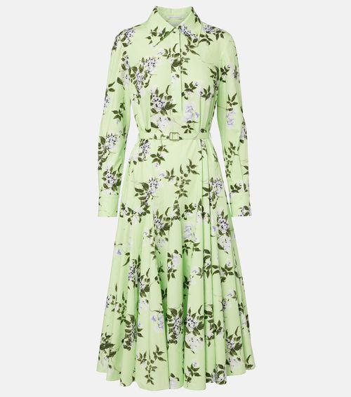 Marione floral belted cotton shirt dress