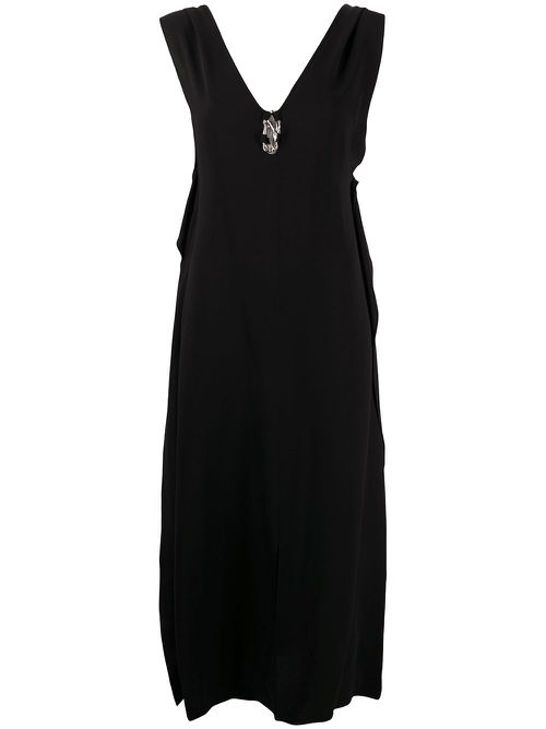 V-neck midi dress - Black