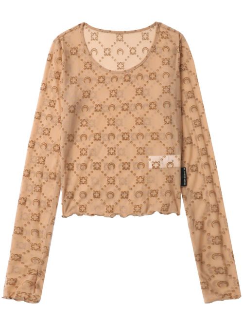 Monogram crewneck top - Neutrals