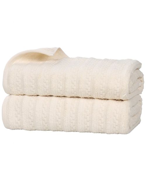 Superior Set of 2 Zuma Zero Twist Cotton Medium Weight Soft Absorbent Bath  Sheets