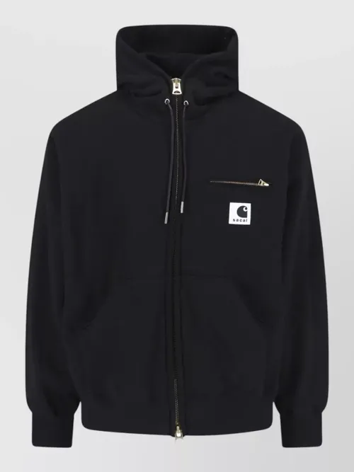 Sacai - hooded jacket zip chest and kangaroo pocket