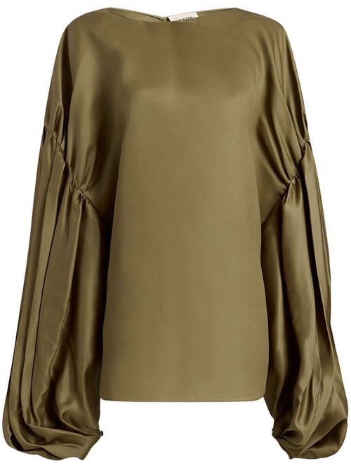 Quico pleat-detail silk blouse - Brown