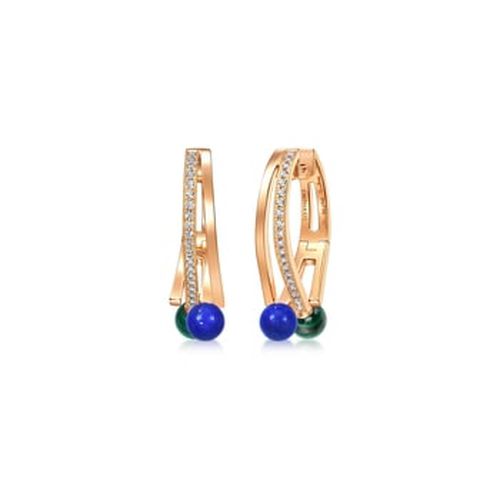 'Cosmos' 18K Rose Gold Malachite Earrings