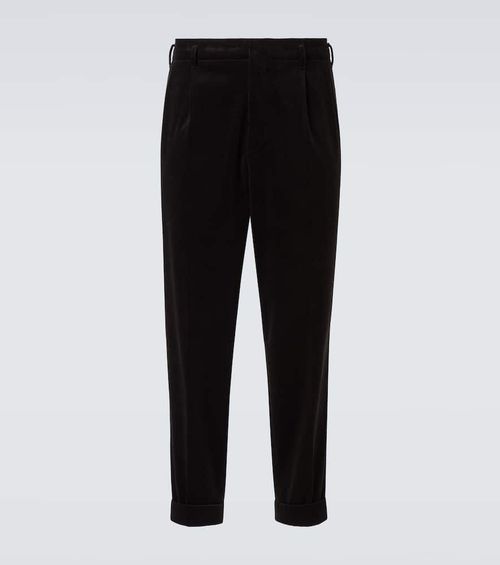 Cotton-blend corduroy straight pants