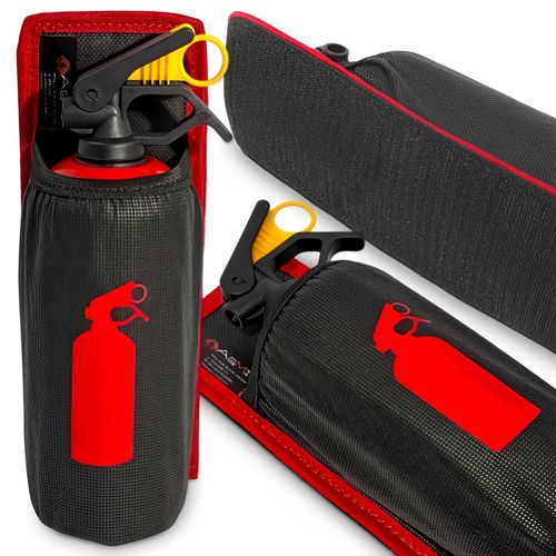 TEMU Oxford Fabric Fire Extinguisher Holder Bag For Car - Trunk-mounted Storage Pouch With Secure Fastening