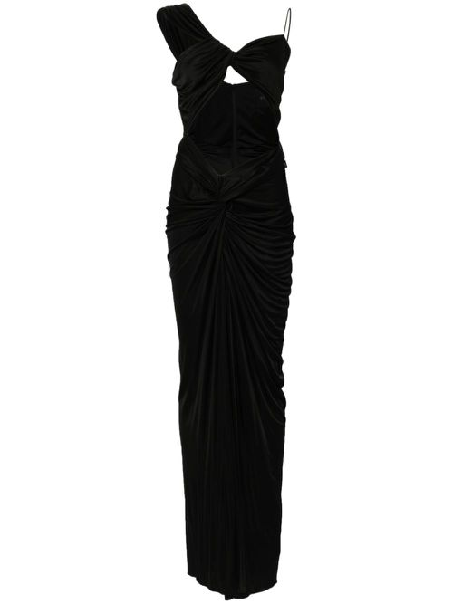 Glossy jersey gown - Black