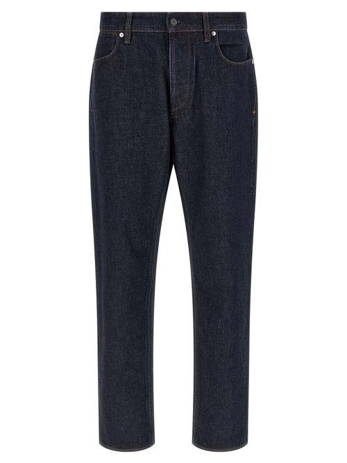 Cotton Straight-Leg Jeans — Blue