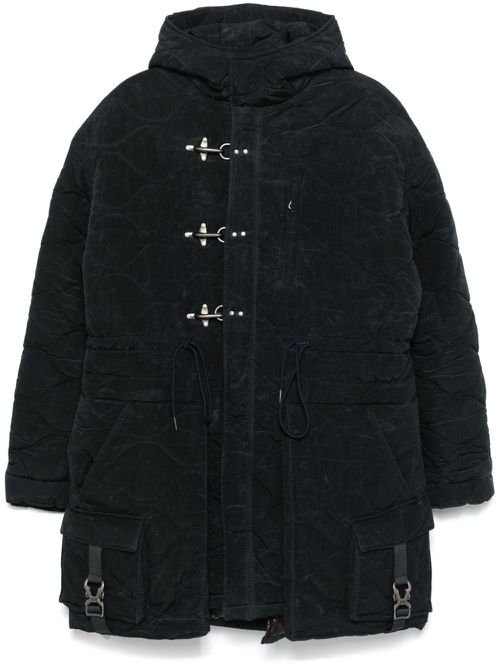 Lace-up fishtail parka - Black